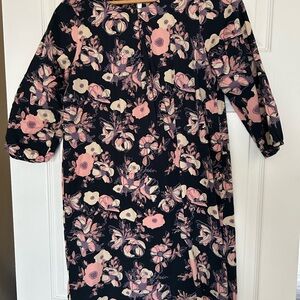 Mata Traders Cotton Floral Print Dress - Pink and Black